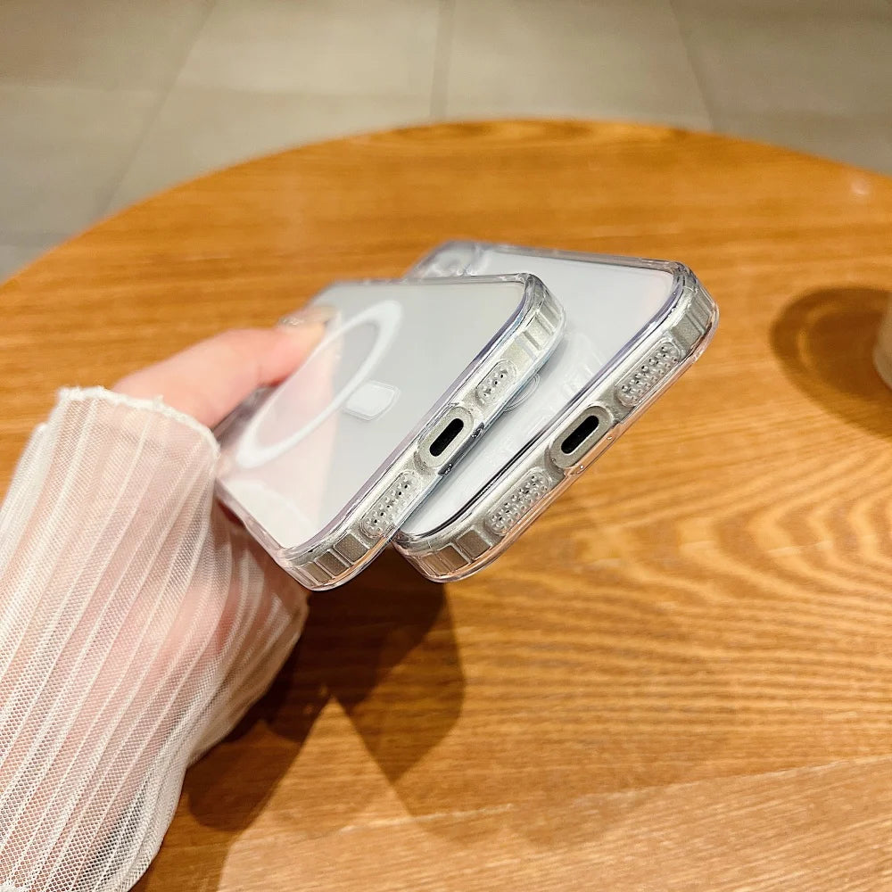 Ultra thin 17 Pro Max Magnetic Case Transparent Magsafe Case For iPhone 17 Air 16 15 14 13 11 12 Pro Max Camera Protect Cover.