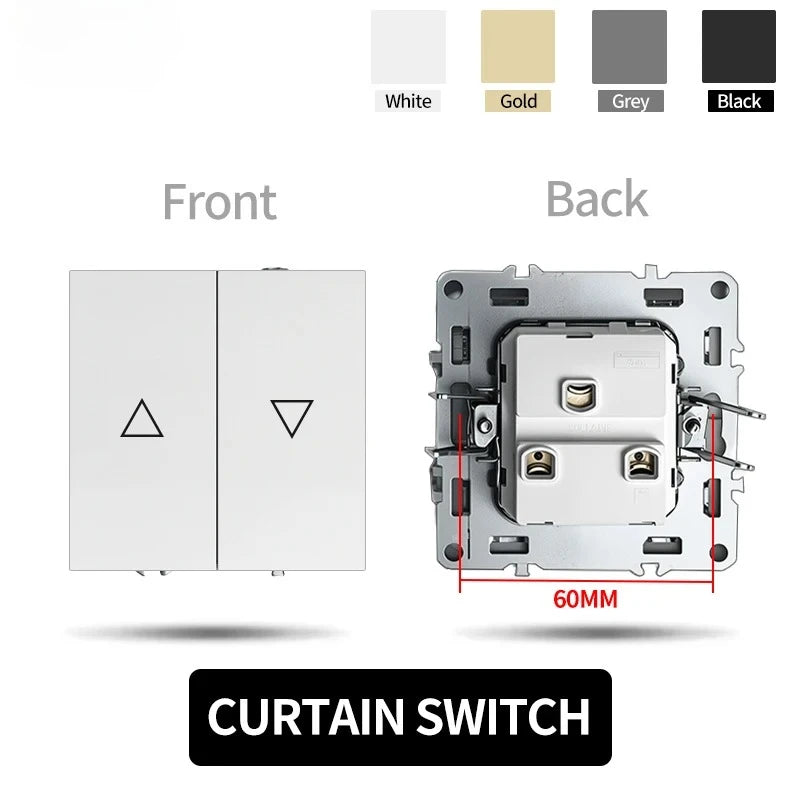 80 mm Typ Rahmen Steckdose 1/2-Wege-Wandknopfschalter USB Typ-C-Anschlüsse Steckdose EU-Standard für Deutschland DIY Teil freie Kombination
