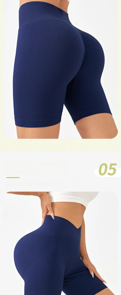 No Awkward Lines Yoga Pants for Women High Waisted Hip Lifting Exercise Running Wearing Fitness Shorts Cycling Pantssports Pants.