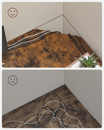 VASAGLE Schreibtisch Computertisch, L-förm Eckschreibtisch mit 2 Ablagen