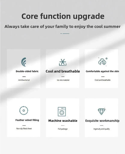 2025 new summer feather silk pillow cool Doudou ice silk pillow breathable mesh edge three-dimensional pillow core.