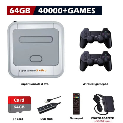 KINHANK Super Console X Pro Retro Game Console Support 50 Emulators 60000 Video Games for DC/MAME/Naomi with Gamepads Kid Gift.