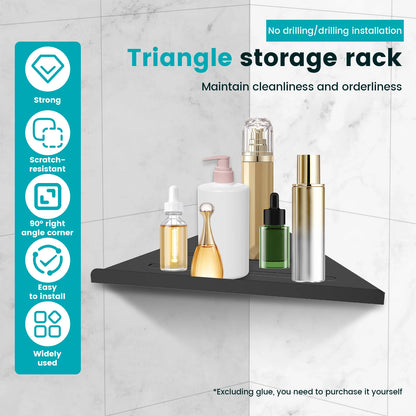 Wandmontiertes Eckregal für die Dusche, ohne Bohren, Eckshampoo aus Edelstahl 304, Körperwäsche, Aufbewahrungsorganisator für Badezimmer, Glasregal