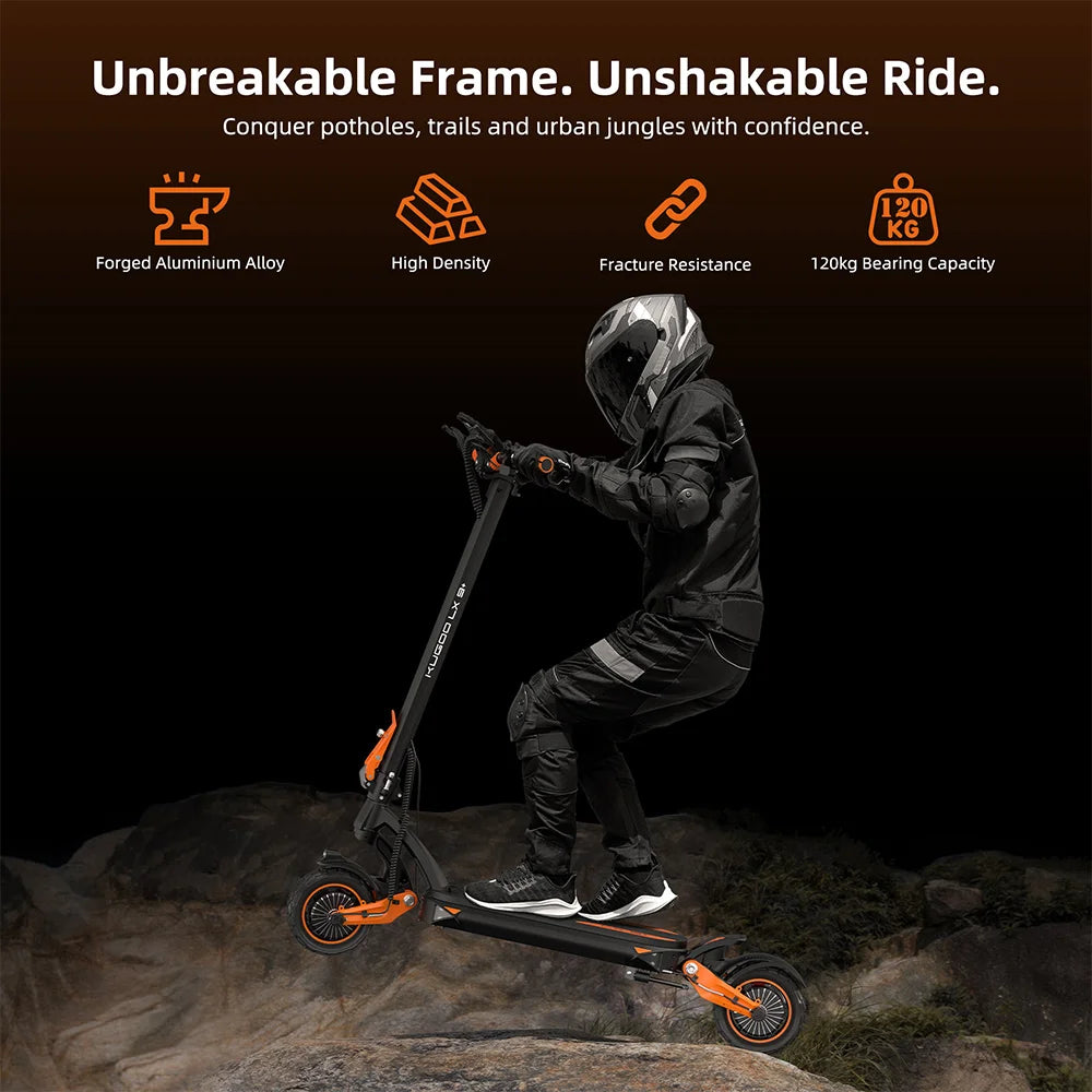 Aumom Electric Scooter, 800W 48V 15.6Ah Battery, 10 inch Tires, 45 km/h Max Speed, 70km Range, Disc Brakes, NFC & Passcode Lock.