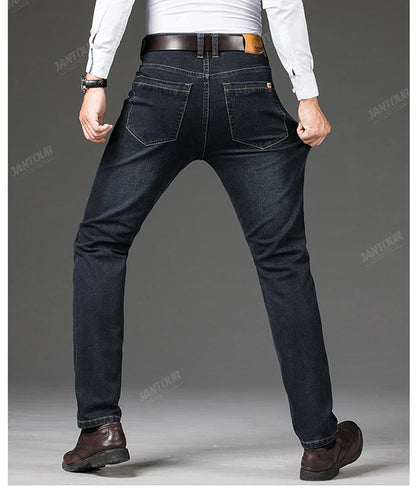 Baumwolle Herren Jeans Denim Hosen Marke Klassische Kleidung Overalls Gerade Hosen für Männer Schwarz Oversize Große Größe 35 40 42 44 46