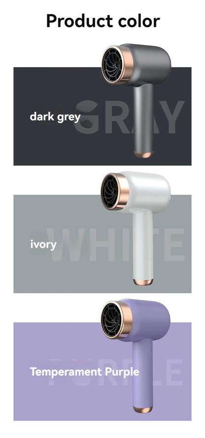 Wireless charging hair dryer for household use, high-speed negative ion hair dryer, high-power bladeless hair care, quick drying