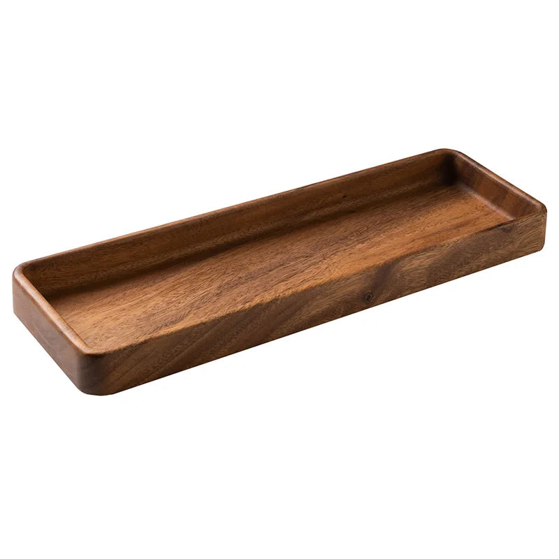 Black Walnut Wood Storage Tray Modern Afternoon Tea Dessert Organizer Living Room Desktop Dry Fruits Container Home Decoration.