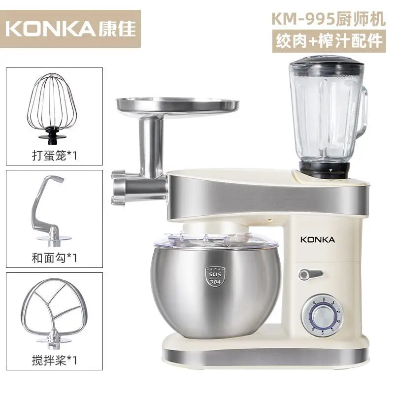 1500W stand Chef Machine mixer Multifunctional  Commercial Mixer Dough Mixer Household Small Automatic New electric blender 220V