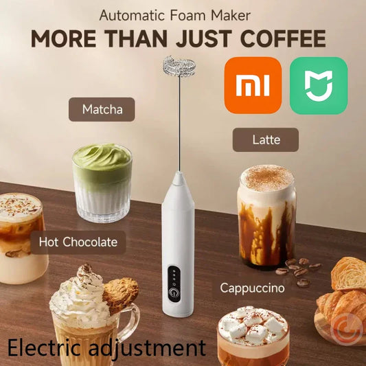 Xiaomi Cordless Electric Milk Frother Hand Mixer Whisk, USB 3 Speeds Handheld Milk Foamer for Coffee Cappuccino Mini Blender.
