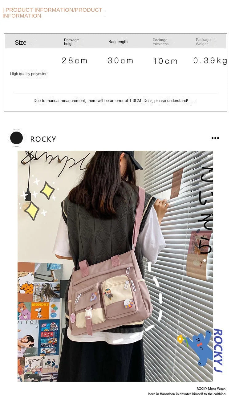 Waterproof Canvas Women Handbags Shoulder Bags Nylon Ladies Tote Messenger Bag Oxford Handbag Cross body Bags for Girls Satchels.