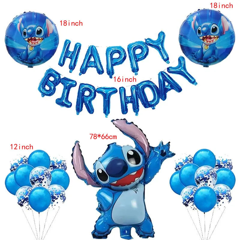 Disney Stitch Luftballons Partyzubehör Kinder Cartoon Lilo Stitch Thema Winkelballon Alles Gute zum Geburtstag Dekoration für Babyparty