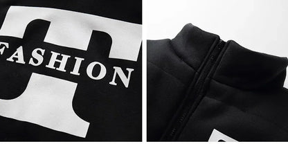 3 Pieces Set Hoodies+Vest+Pants Casual Men's Track Suit Clothing Coats Winter Thick Warm Tracksuit for Men Printed Mens Set Vest.