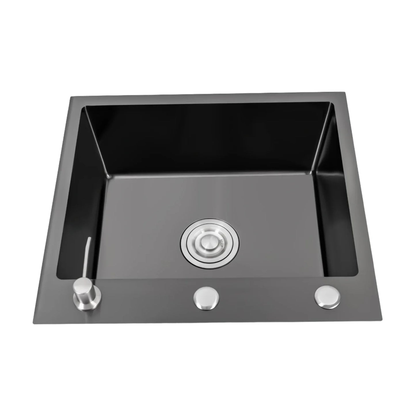 Spüle Mattschwarz 45,5020 cm Küchenspüle aus Edelstahl mit Seifenspender, Spüle Küchenset Eingebautes Spülbecken mit Abfluss und Rohr