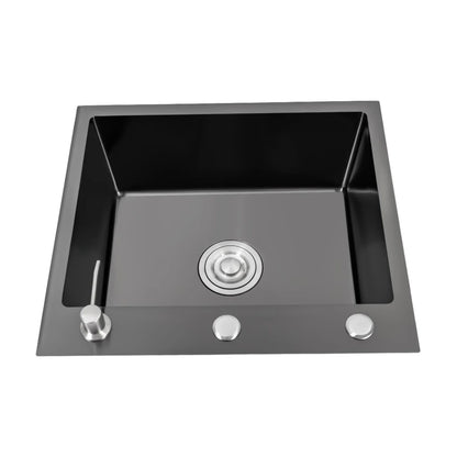 Spüle Mattschwarz 45,5020 cm Küchenspüle aus Edelstahl mit Seifenspender, Spüle Küchenset Eingebautes Spülbecken mit Abfluss und Rohr