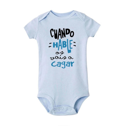 When I Talk You Mess Up The Gift Print Baby Strampler Säuglingsbodysuit Baby Niedliche Kleidung Neugeborene Kurzarm Bodys Kleinkind Geschenk