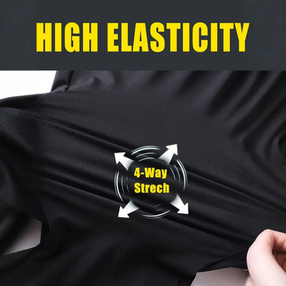 Freizeithosen für Herren, Freizeithosen aus Eisseide, kurze Sporthosen, hochelastisch, Reißverschlusstaschen, elastische Hosen, modische Freizeithosen.