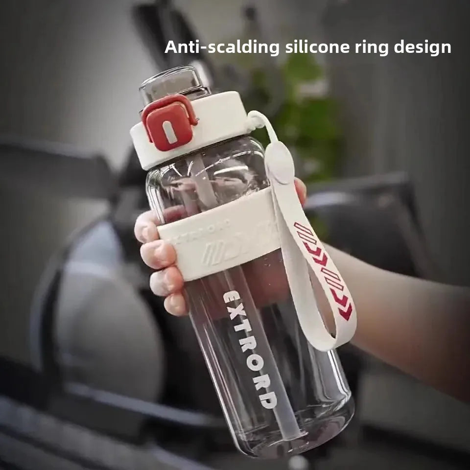 Large Capacity Plastic Straw Cup Simple Design Portable Sports Fitness Water Bottle for Students Outdoor Use Dedicated Personal.