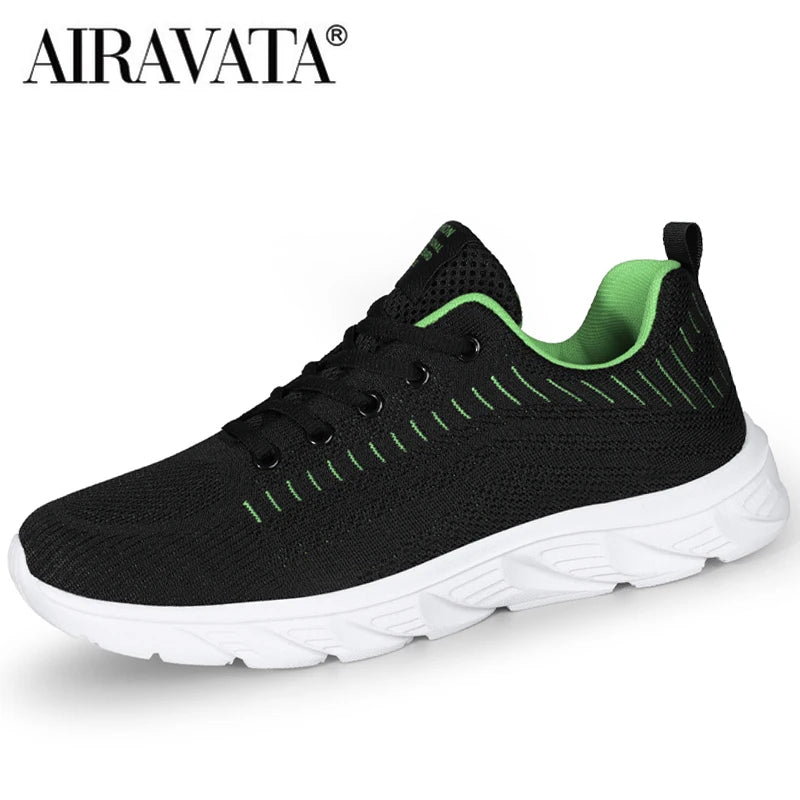 Men's Trendy Lace Up Knit Sneakers Casual Outdoor Athletic Running Walking Gym Shoes