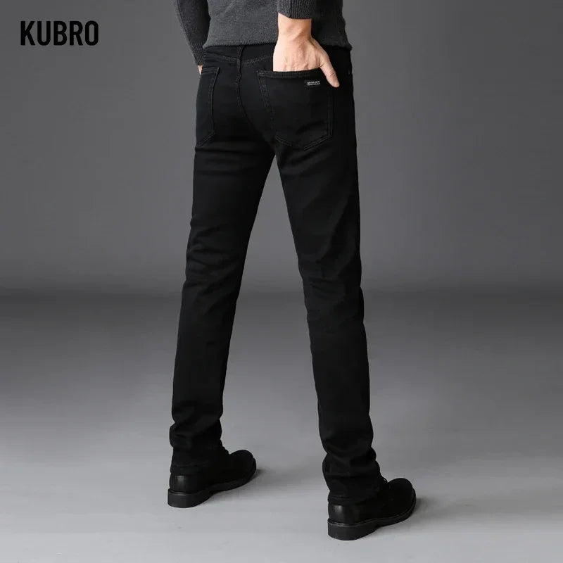 Men Classic Advanced Fashion Brand Jeans Jean Homme Man Soft Stretch Black Biker Masculino Denim Trousers Mens Pants Overalls.