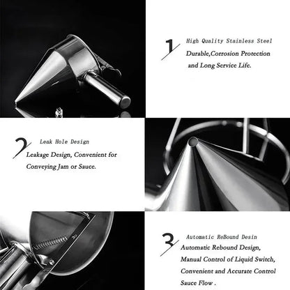 1pcs Stainless Steel Funnel Dispenser with Rack Cupcake Pancake Batter Maker Octopus Fish Ball Home Kitchen Baking Tools Baking.
