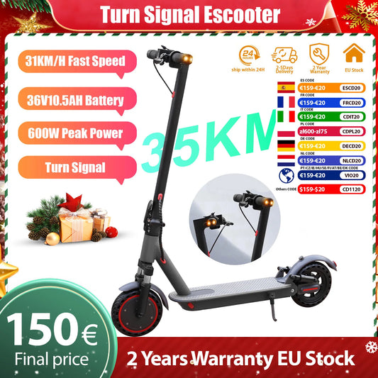 2025 New AOVOPRO Turn Signal Electric Scooter 350W 8.5 Inch Tire APP Smart Escooter 31KM/H 36V10.5AH Electric Scooter for Adults.