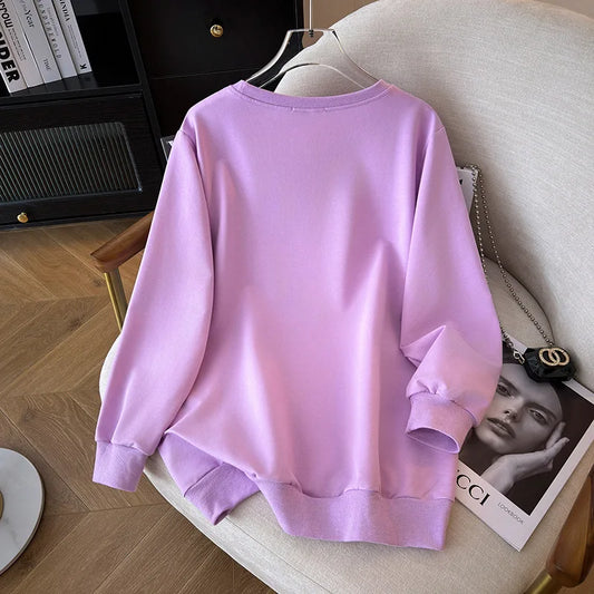 170 kg Plus Größe Damen Büste 170 Frühling Herbst Lose Langarm Cartoon Print Pullover Sweatshirts 4XL 5XL 6XL 7XL 8XL 9XL