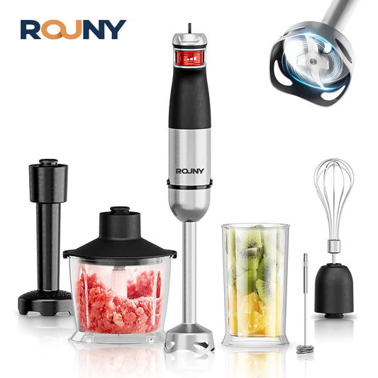 Electric Hand Held Stick Blender 6-in-1 Multi-Purpose Immersion Hand Blender,Stainless Steel Blades,Home & Kitchen,MAX 1500W.