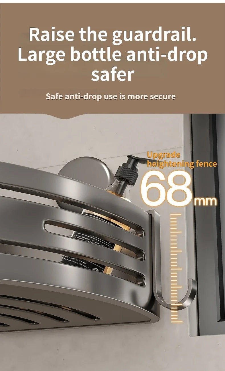 Badezimmer-Aufbewahrungsregal, Saugnapf, perforationsfreies Badezimmer, dreieckiger Toilettenwaschbehälter, Eck-Badezimmer-Aufbewahrungsregal