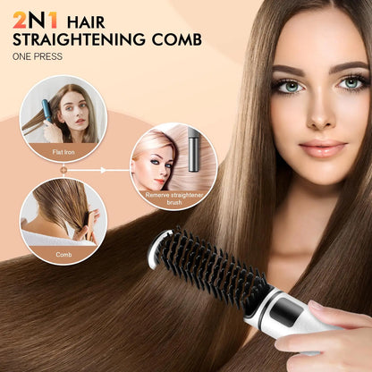 Electric Hot Comb Multi-function Wireless Hair Straightening Comb Negative Ion Anti Hot Styling Tool Hair Straightening Brush.