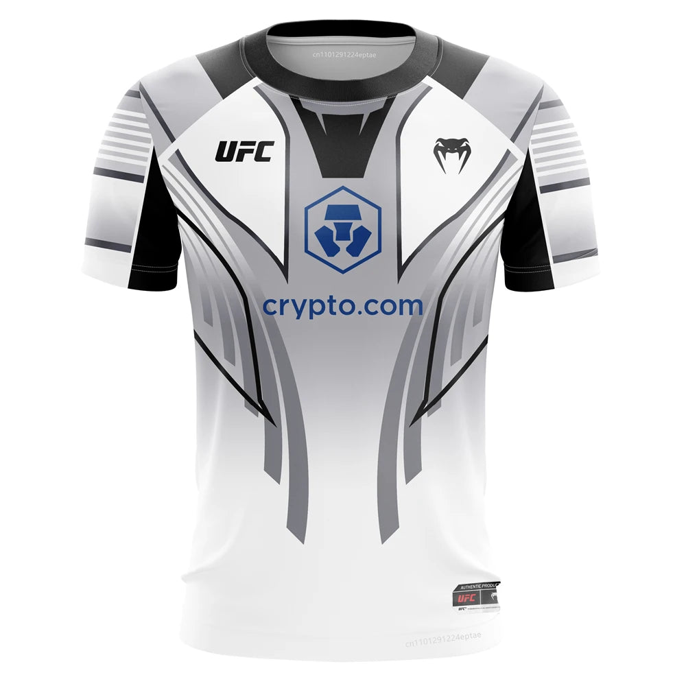 Men's Training UFC Breathable Sportswear T-shirts Outdoor Male Leisure Short-Sleeved Jersey Boys Running Fitness Tops.