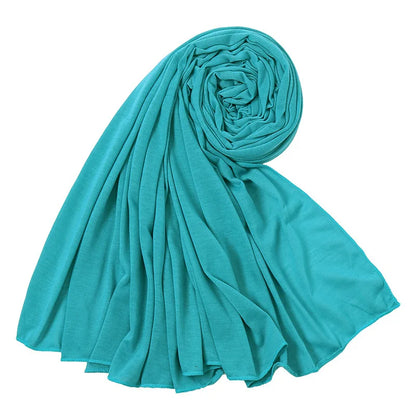 Hot Muslim Fashion Woman Soft Hijabs Scarf Shawl Plain Cotton Jersey Scarves Turban Women Long Shawls Head Wrap Headband Abaya