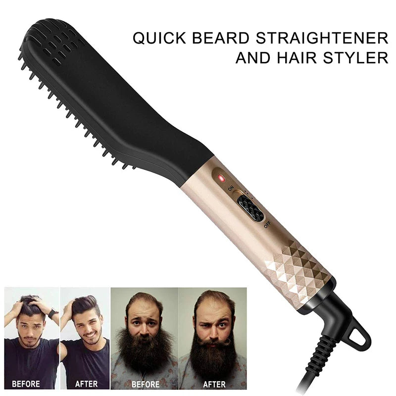 Multifunctional Quick Hair Beard Straightener Men's Hair Straightening Flat Iron Heated Hair Comb Electric Men Hair Beard Styler.
