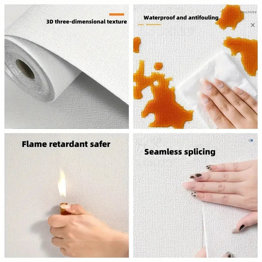 Selbstklebende Kieselalgen-Schlamm-Tapete, verdickter TV-Hintergrund, Leinen-Tapete, Schlafzimmer, Renovierung, Heimdekoration, XPE-Schaum-Wandaufkleber