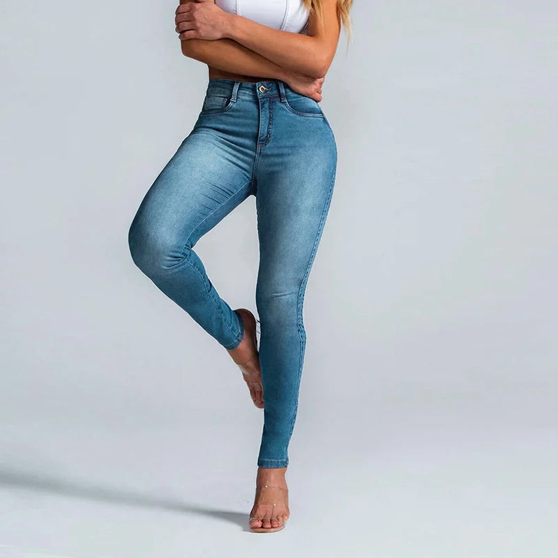Women High Waist Stretch Skinny Hips Wrap Jeans Lady Slim Fit Classic Narrow Leg Denim Pencil Pants Y2k High Street Trousers.