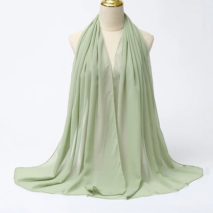 Muslim Chiffon Hijab Scarf Women Long Solid Color Head Wrap For Women Hijabs Scarves Ladies Muslim Veil Jersey Hijabs
