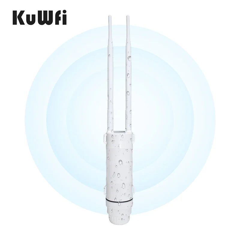 KuWFi AC1200 Outdoor CPE Router 1200Mbps 2.4G 5G Dual Band Wireless Wi-Fi Gigabit RJ45 Port Detachable Antennas 48V POE Repeater.