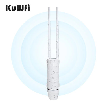 KuWFi AC1200 Outdoor CPE Router 1200Mbps 2.4G 5G Dual Band Wireless Wi-Fi Gigabit RJ45 Port Detachable Antennas 48V POE Repeater.