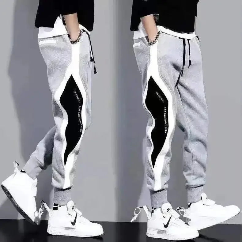 Summer Thin Men's Korean Style Trendy Brand Casual Pants Plus Size Bunched Feet Sweatpants Loose Fit Versatile Pants For Men.
