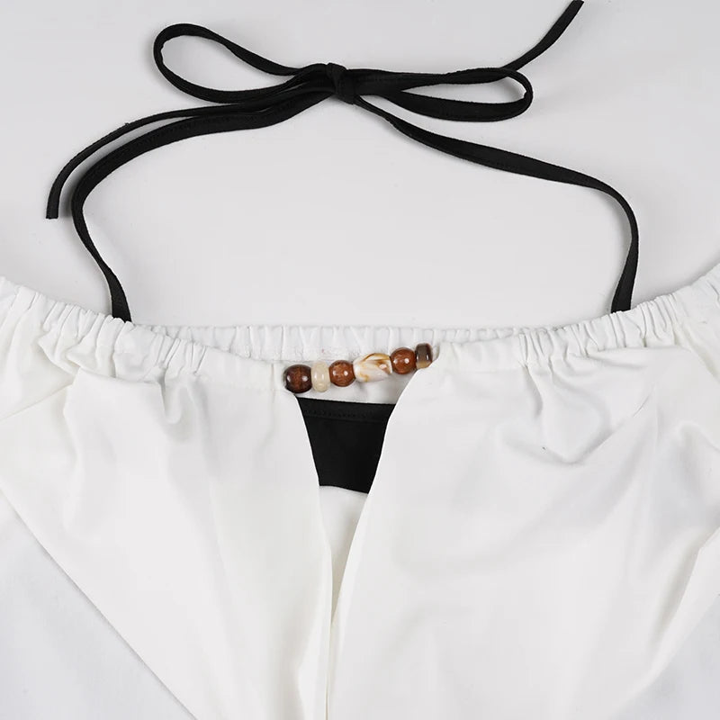 2025 Autumn Winter Women Korean Fake Two Pieces Slash Neck Top 2000s Long Sleeve T-Shirt Kpop Tees Y2k Design Coquette Gyaru New.