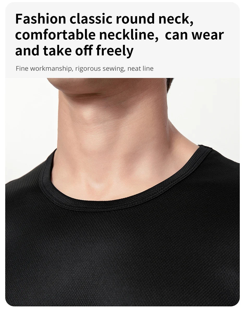 2-pcs Men's Quick-drying Exercise Black-and-white Suit Running Fitness Breathable Short Sleeve Comfortable Joker Playing Shorts.