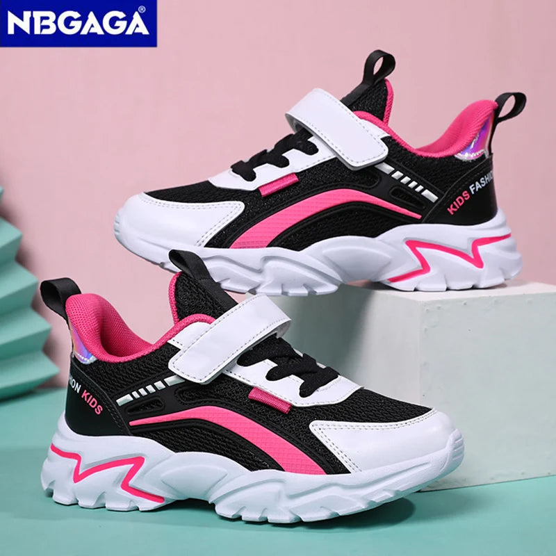 Trendy Lightweight Children Girls' School Shoes Anti-Slip Breathable Outdoor Casual Walking Sneaker Size 28-39.