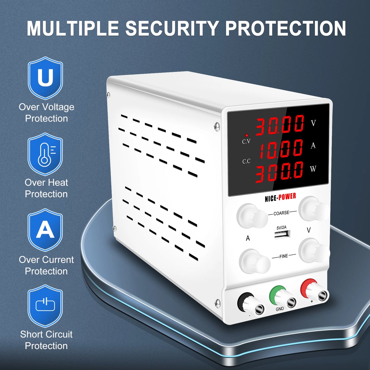 DC Lab Power Supply 30V 10A Adjustable Power Source For Phone Repair 24V 48V 72V Switching Power Supply Battery Fast Charging.