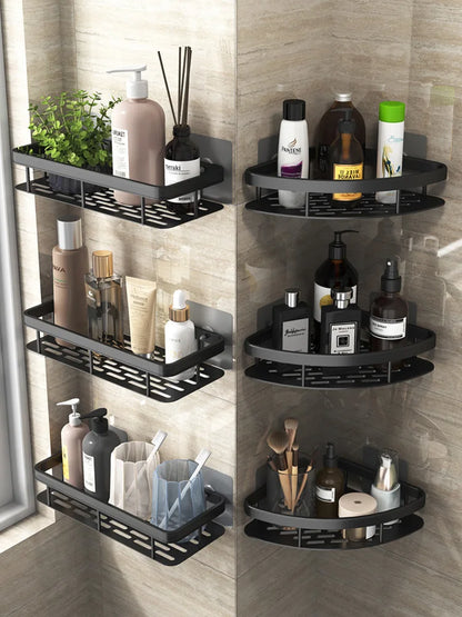 Klebstoff Dusch-Caddy Regal Metall Wand Badezimmer regale Korb Kein Bohren Gestelle Für Badezimmer-Speicher-Organizer & Heim dekor