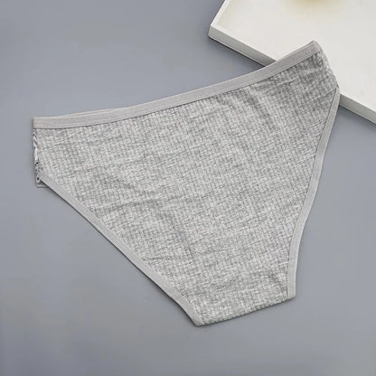 Moonflame 5 Pcs Seamless Cotton Briefs Sport Comfortable Solid Color Women's Panties.