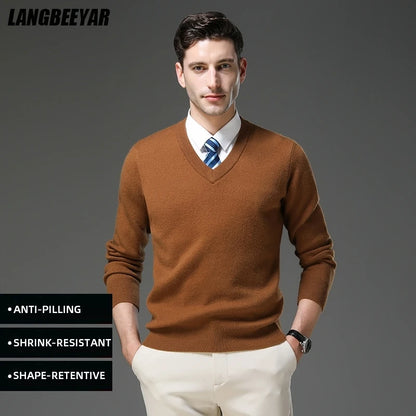 Top Grade Thick Anti-Pilling New Fashion Brand Autum Winter Knit Pullover Men Slim Fit Sweater Business Casual Woolen Jumper.