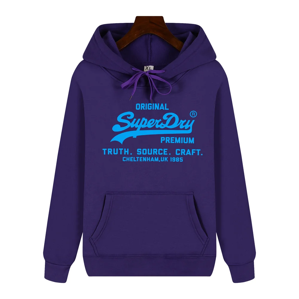 SUPERDRY Brand Men's Autumn and Winter Fashion Casual Hooded Sweatshirt Street Hip-hop Retro Sweatshirt Sports Men's Hoodie.