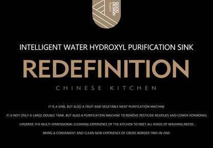 ASRAS high-quality 304 stainless steel multifunctional kitchen sink intelligent food purification large-sized sink nano gray