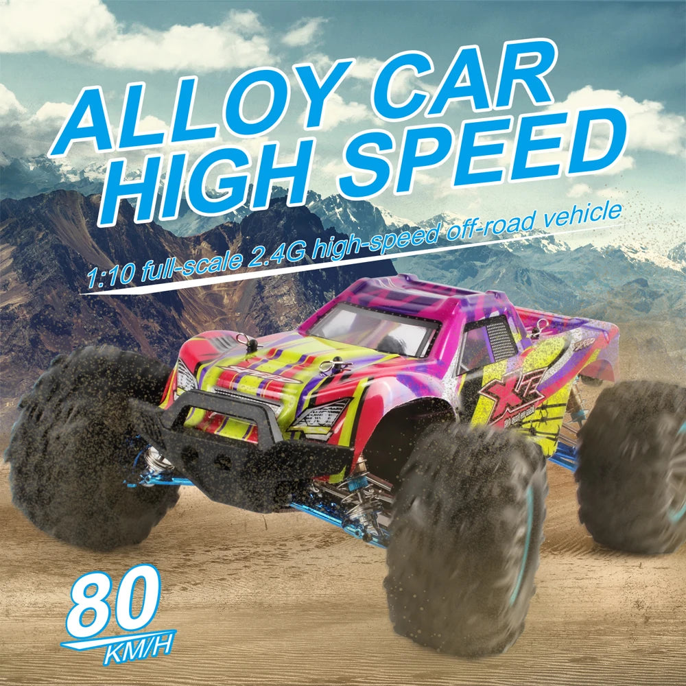 WLtoys  F21A 1:10 80KM/H RC Car 4WD 2.4G Metal Undercarriage Brushless Motor Remote Control High Speed Drift Monster Truck Toy.