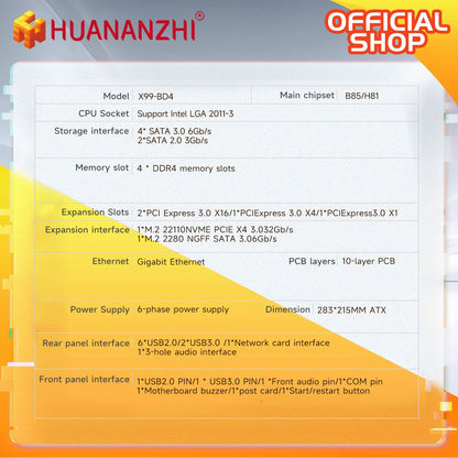HUANANZHI X99 BD4 with E5 2680 V4 LGA 2011-3 X99 Motherboard Support DDR4 Combo Kit for High-End Gaming And Professional Use.