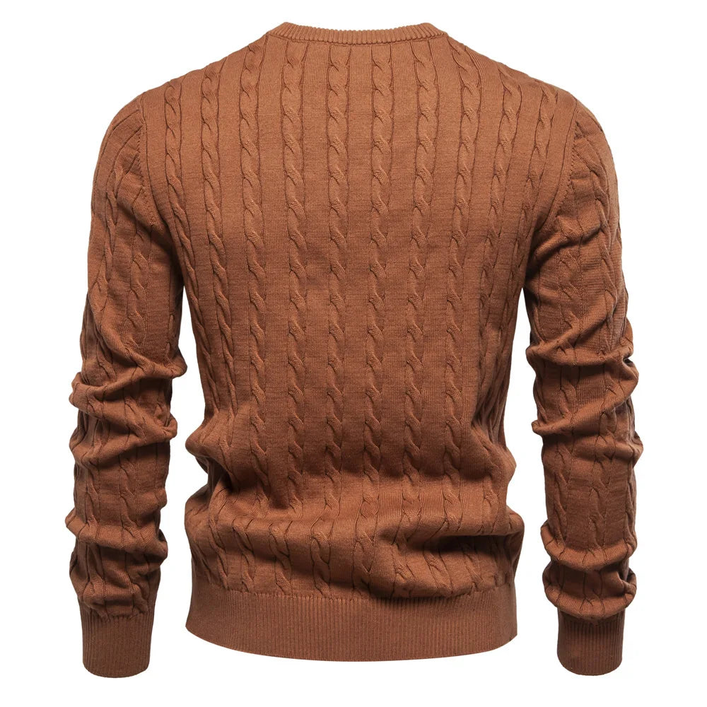 2024 High-quality Men's Sweater Pullover New Deer Embroidery Solid Color Knitted Sweater Men's Knit Sweaters  Men Clothing.
